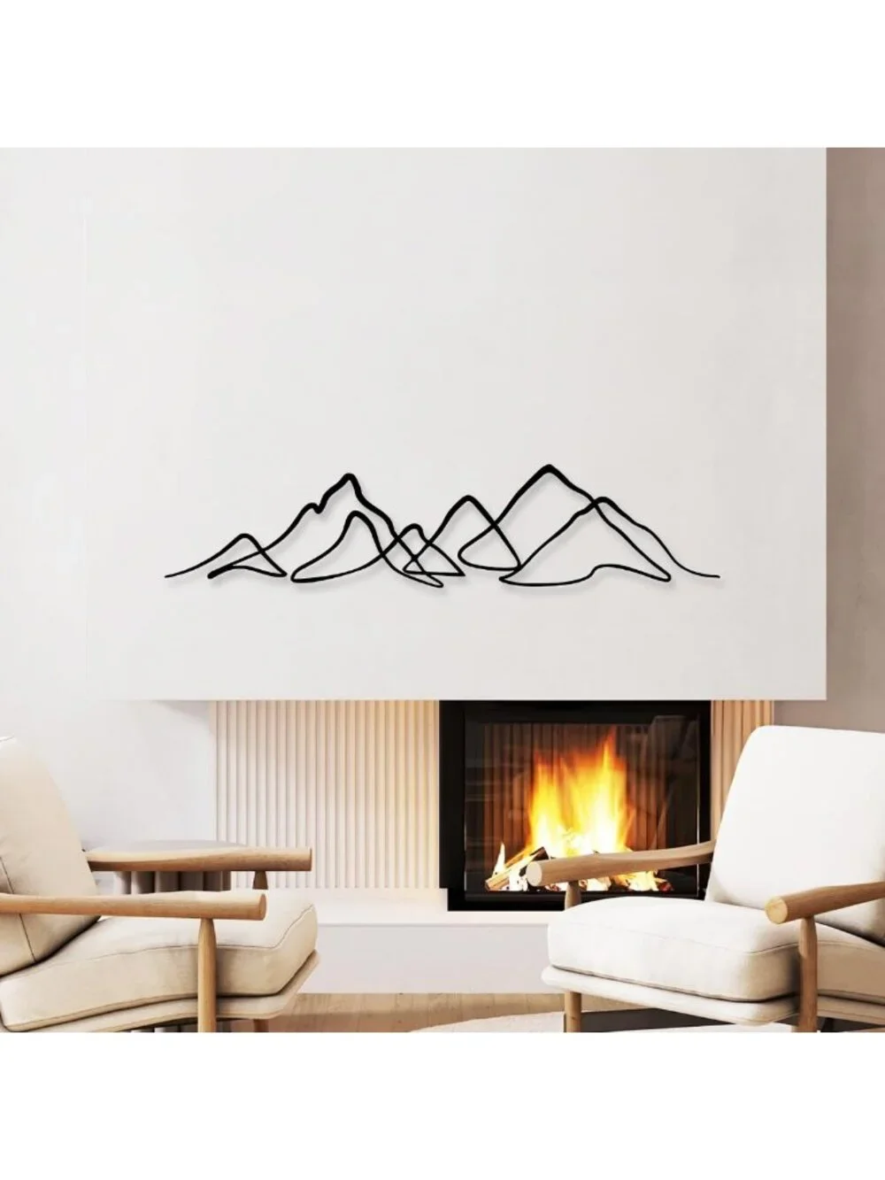 Horizontal Mountain Metal Wall Art - Modern Nature Decor for Home & Office